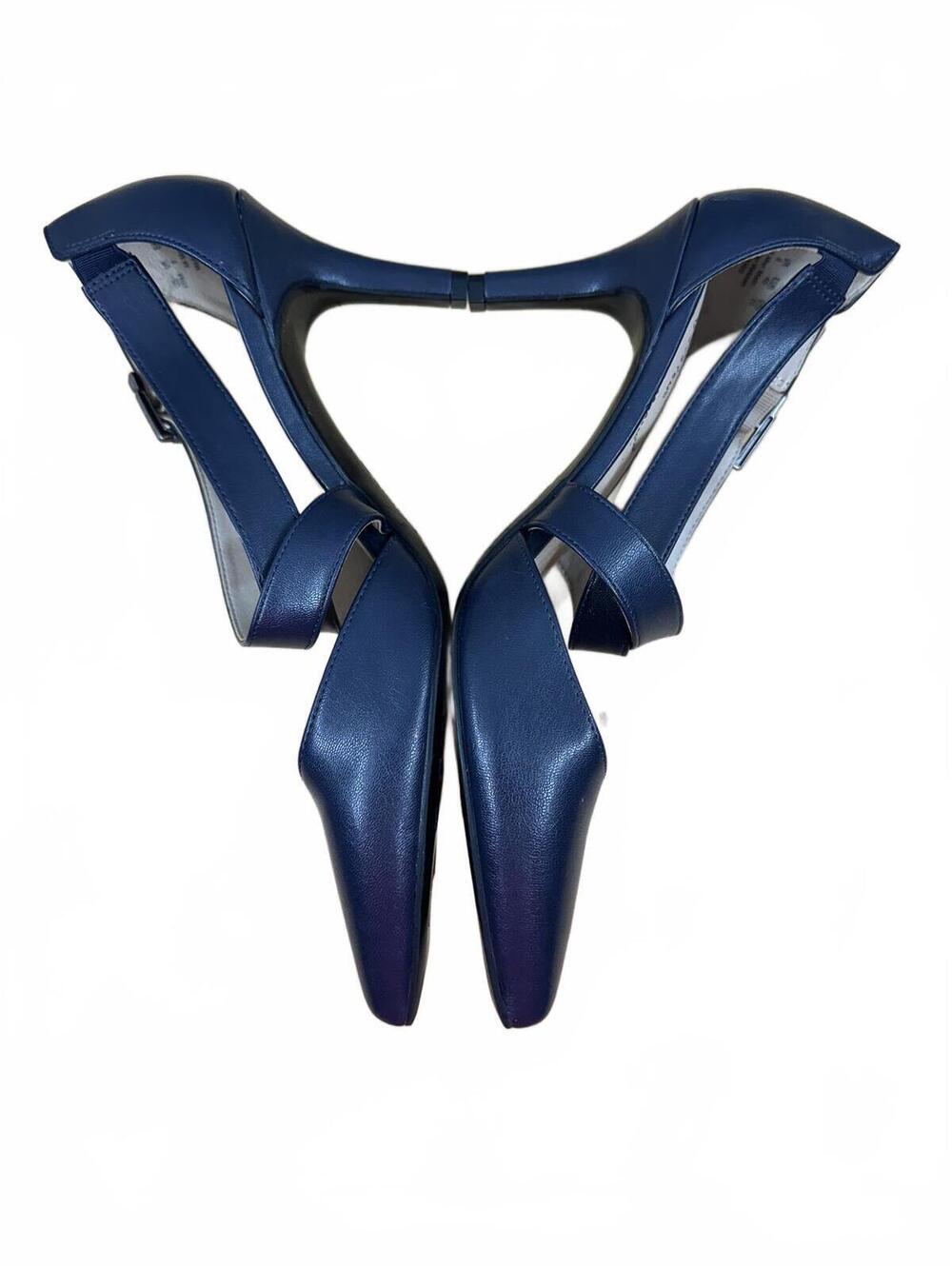LifeStride Navy Blue Pointed Toe Slingback Heels Y2K Glam - Picture 3 of 8